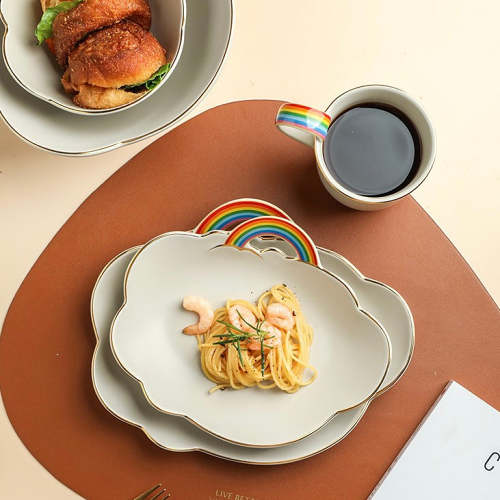 Cute Dreamy Cloud & Rainbow Plate & Bowl Set