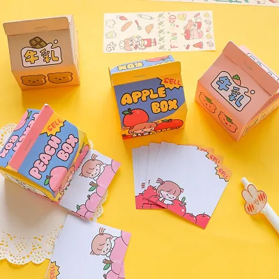 Kawaii Milk Carton Korean Style Memo Writing Pad
