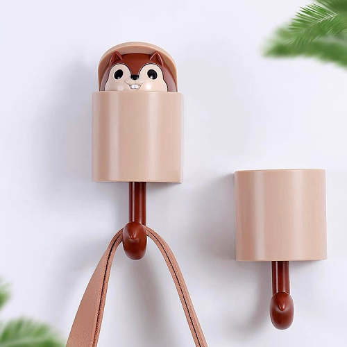 Cartoon Animal Pop-Out Squirrel Head Wall Hanger Hook