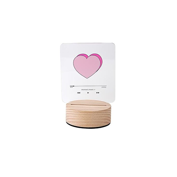 Cute Romantic Heart Love Song Player Style LED Night Light Decor