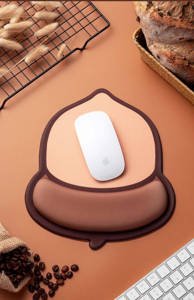 Cute 3D Chestnut Ergonomic Silicone Mouse Pad