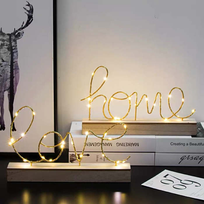 LOVE & HOME LED Display Letters Light Decoration Table Light