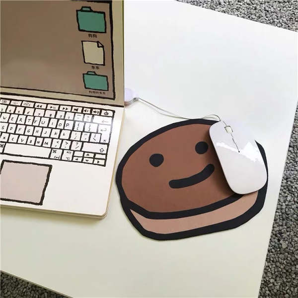Kawaii Korean Style Smiley Chocolate Chip Cookie Mouse Pad