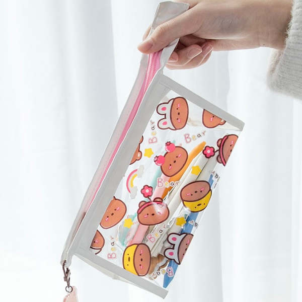 Cute Kawaii Teddy & Bunny Friends Transparent Small Cosmetic Storage Bag