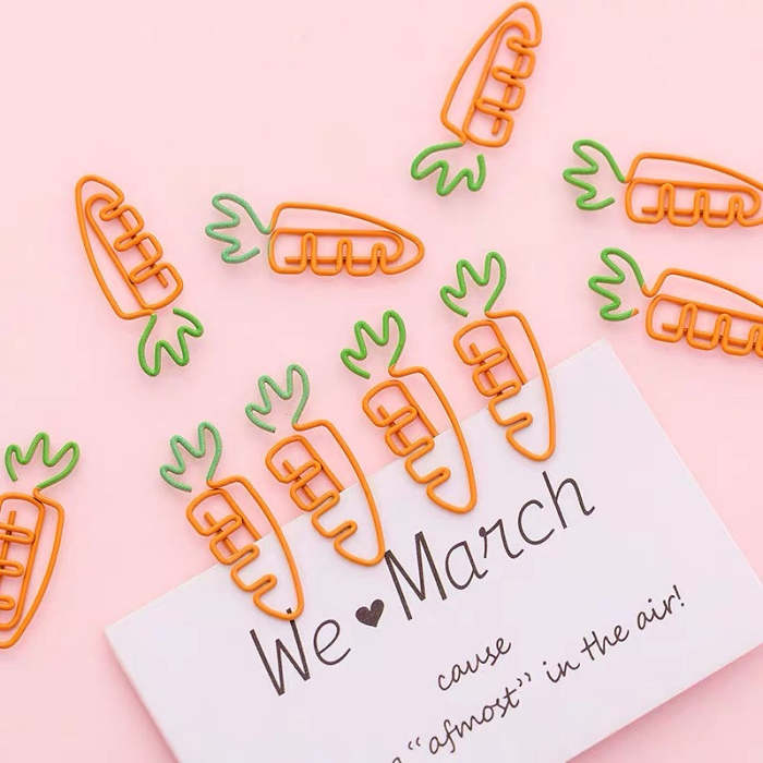 Kawaii Radish Carrot Shaped Journal Diary Paper Clips