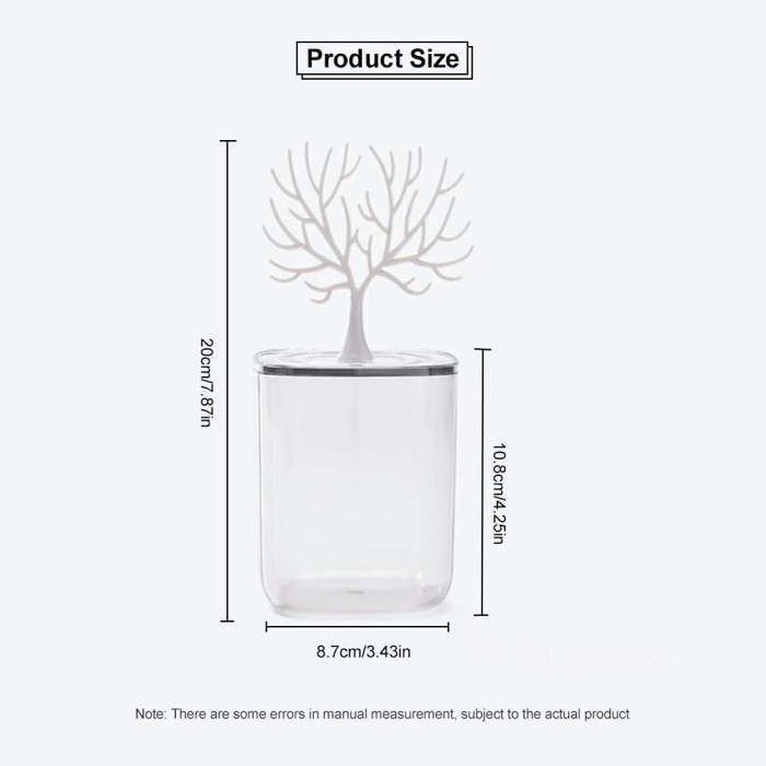 Cute Transparent Pine Tree Cotton Swabs Facial Wipe Storage Box & Accessories Holder