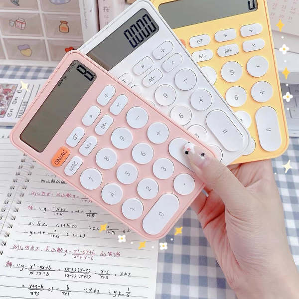Cute Pastel Candy Color Hand Size Mini Calculator