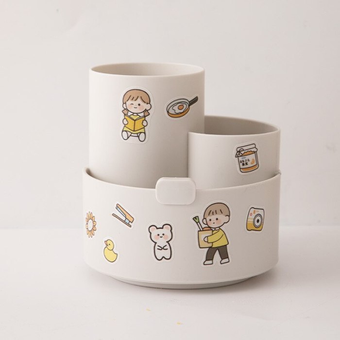 Kawaii Rotating Cute Sticker Stationery and Pen Organiser Holder