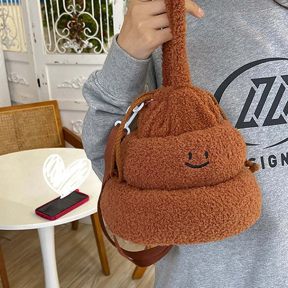 Cute Smiley Poop Emoji Mini Cross Body Bag