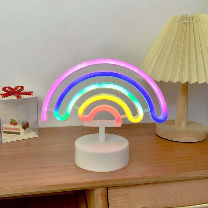 Cute Rainbow LED Neon Night Light Bedroom Decoration