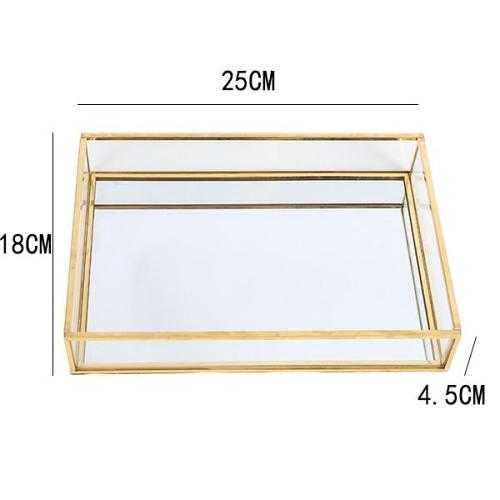 Nordic Style Gold Lining Transparent Storage Tray
