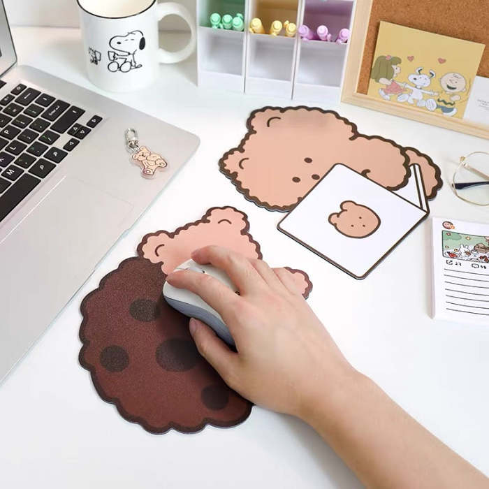 Kawaii Brown Bear Cartoon Antislip Desk Mouse Pad