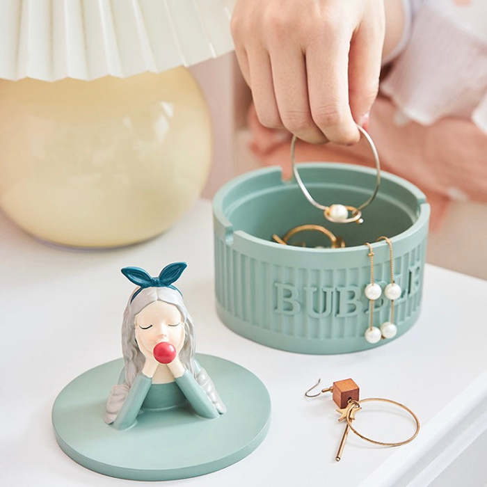 Cute Nordic Style Bubble Girl Home Living Decor Jewellery Box