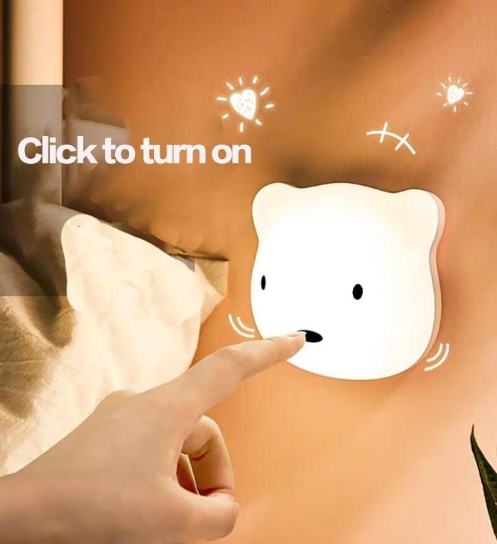 Cute Bear USB Touch-Sensor Night Wall Light
