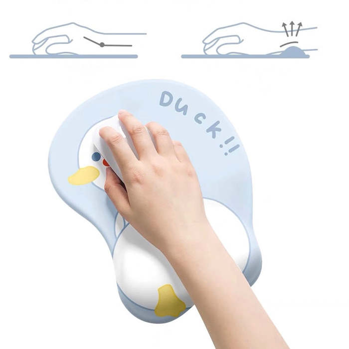 Cute 3D Pastel Blue Baby Duck Mouse Pad