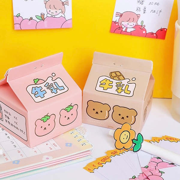 Kawaii Milk Carton Korean Style Memo Writing Pad