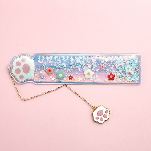 Kawaii Pendant Sparkling Glitter Bookmark Ruler