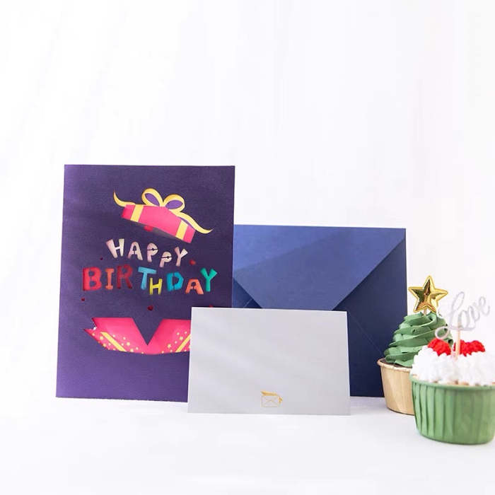 Cute 3D Pop Up Present & Happy Birthday Card