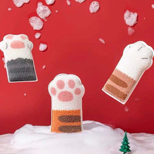Cat Paw Exfoliating Shower Batch Scrub Sponge