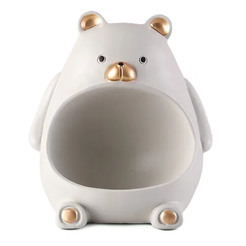 Cute Teddy Bear Belly Resin Home Decor Storage Holder