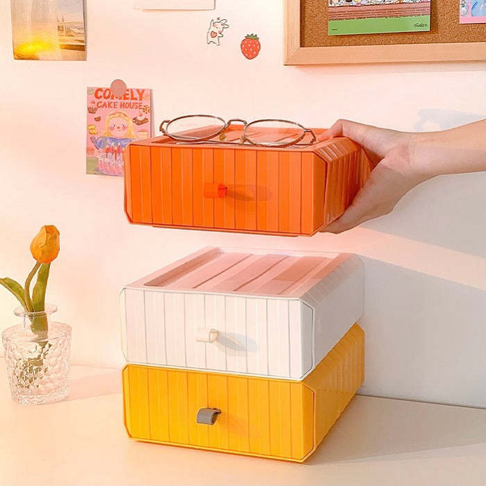 Cute Colourful Multi-Later Mini Desktop Drawer Storage Box Shelf