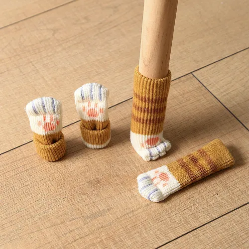 Cute Kawaii 4 Piece Set Table & Chair Leg Protection Anti-Slip Socks Cover