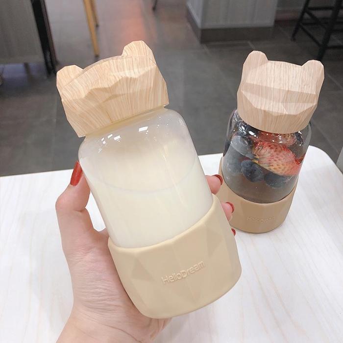 Cute Bear Style Transparent Portable Water Bottle