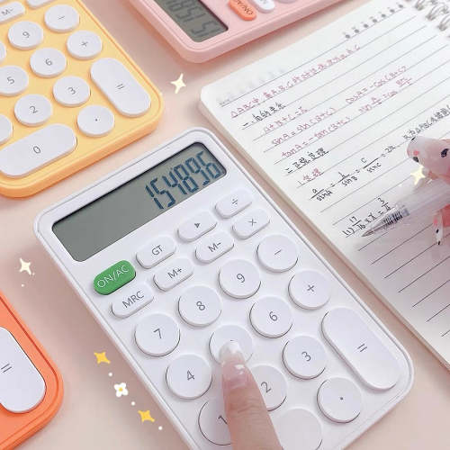 Cute Pastel Candy Color Hand Size Mini Calculator
