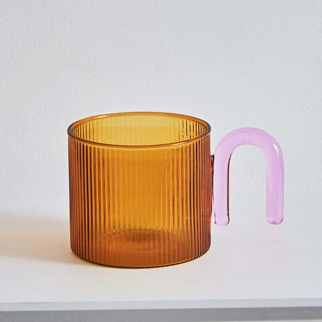 Retro Ripple Glass Mug