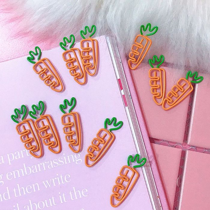 Kawaii Radish Carrot Shaped Journal Diary Paper Clips