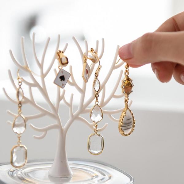 Cute Transparent Pine Tree Cotton Swabs Facial Wipe Storage Box & Accessories Holder
