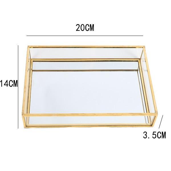 Nordic Style Gold Lining Transparent Storage Tray