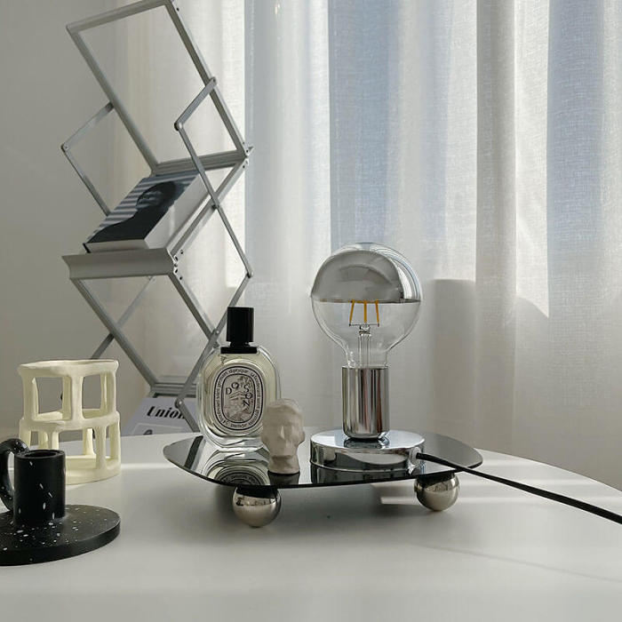 Retro Silver Gloss Table Lamp