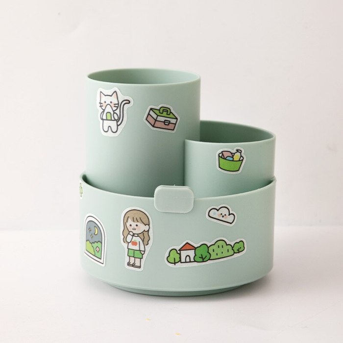 Kawaii Rotating Cute Sticker Stationery and Pen Organiser Holder