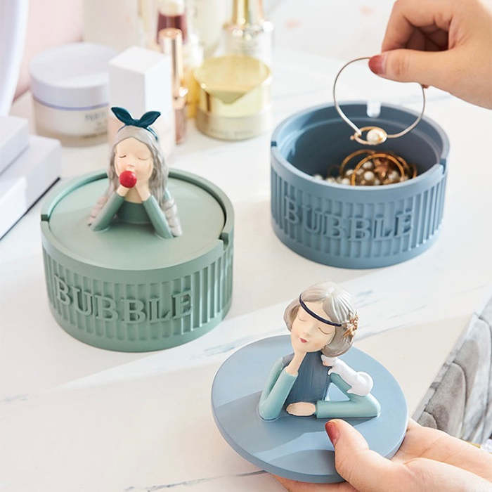 Cute Nordic Style Bubble Girl Home Living Decor Jewellery Box