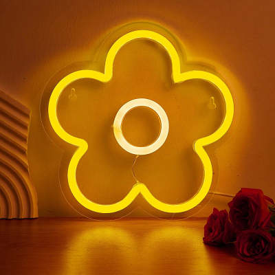 Yellow Flower LED Wall Neon Sign
