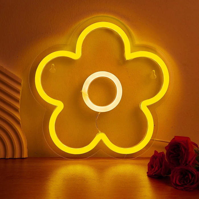 Yellow Flower LED Wall Neon Sign