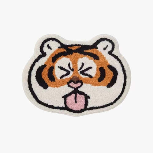 Cute Funky Cartoon Tiger Bathroom & Door Entrance Carpet Mat
