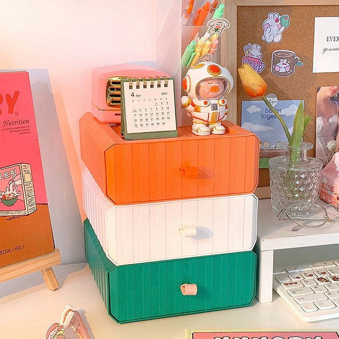Cute Colourful Multi-Later Mini Desktop Drawer Storage Box Shelf