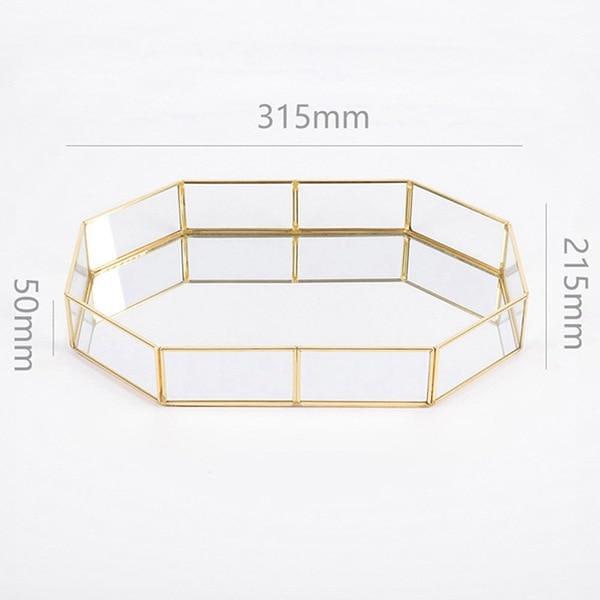 Nordic Style Gold Lining Transparent Storage Tray