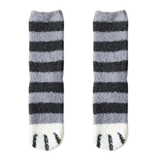 Cute Coral Fleece Cat Paw Winter Warm House Sleeping Socks