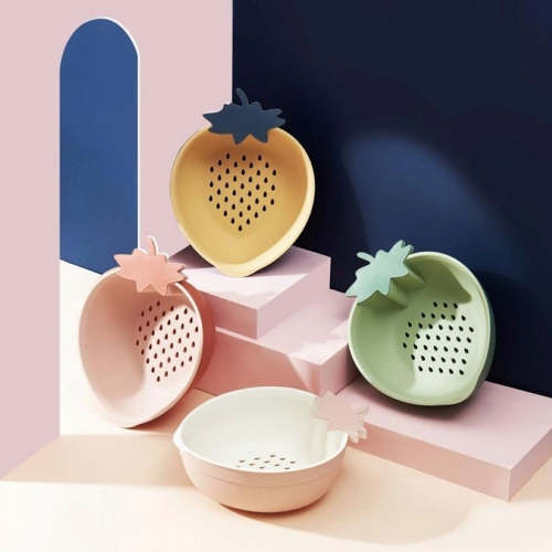 Cute Strawberry Shaped Kitchen Colander Drain Basket