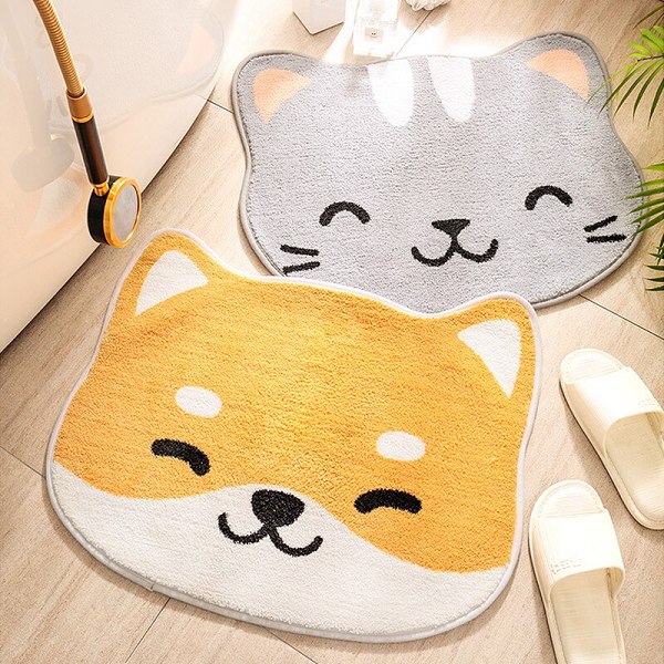 Cute Japanese Style Shiba Puppy & Kitten Non-Slip Door Entrance & Bathroom Mat