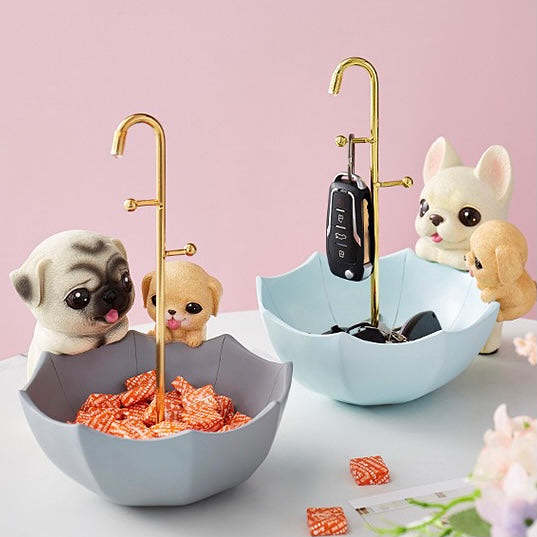 Cute Nordic Style Puppy Dog Basket Candy Colour Home Decor Storage Tray