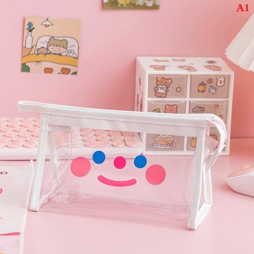 Cute Transparent Pattern Waterproof Pencil Case Bag