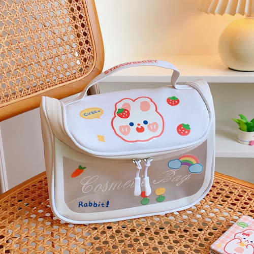 Kawaii Bunny Rabbit Print Large Capacity Cosmetic Bag Pouch