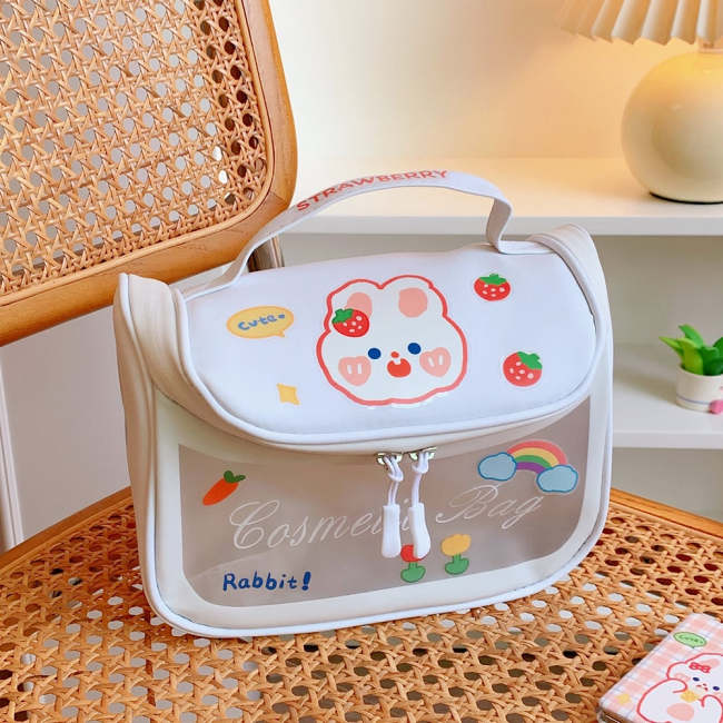 Kawaii Bunny Rabbit Print Large Capacity Cosmetic Bag Pouch