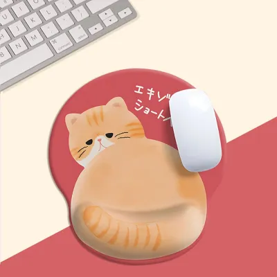 Cute 3D Pussy Cat Ergonomic Silicone Mouse Pad