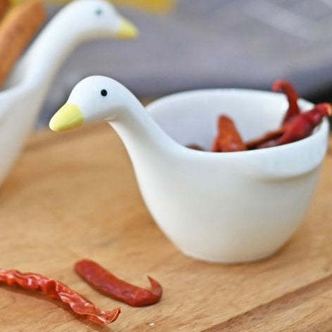 Cute Duckling Shape Ceramic Bowl Set