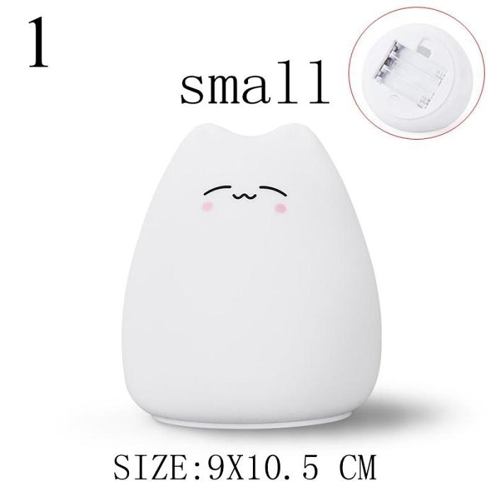 Cute Cat Silicone LED Night Light Sensor Lamp